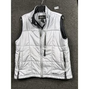Eddie Bauer EBTEK Puffer Vest Jacket Womens Size M Gray Full Zip Primaloft